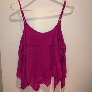FREE PEOPLE VINTAGE FLOWY PINK GOING OUT TANK